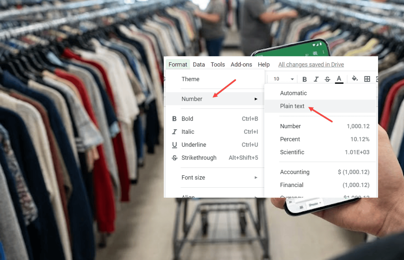 One method for adding leading zeros in Google Sheets