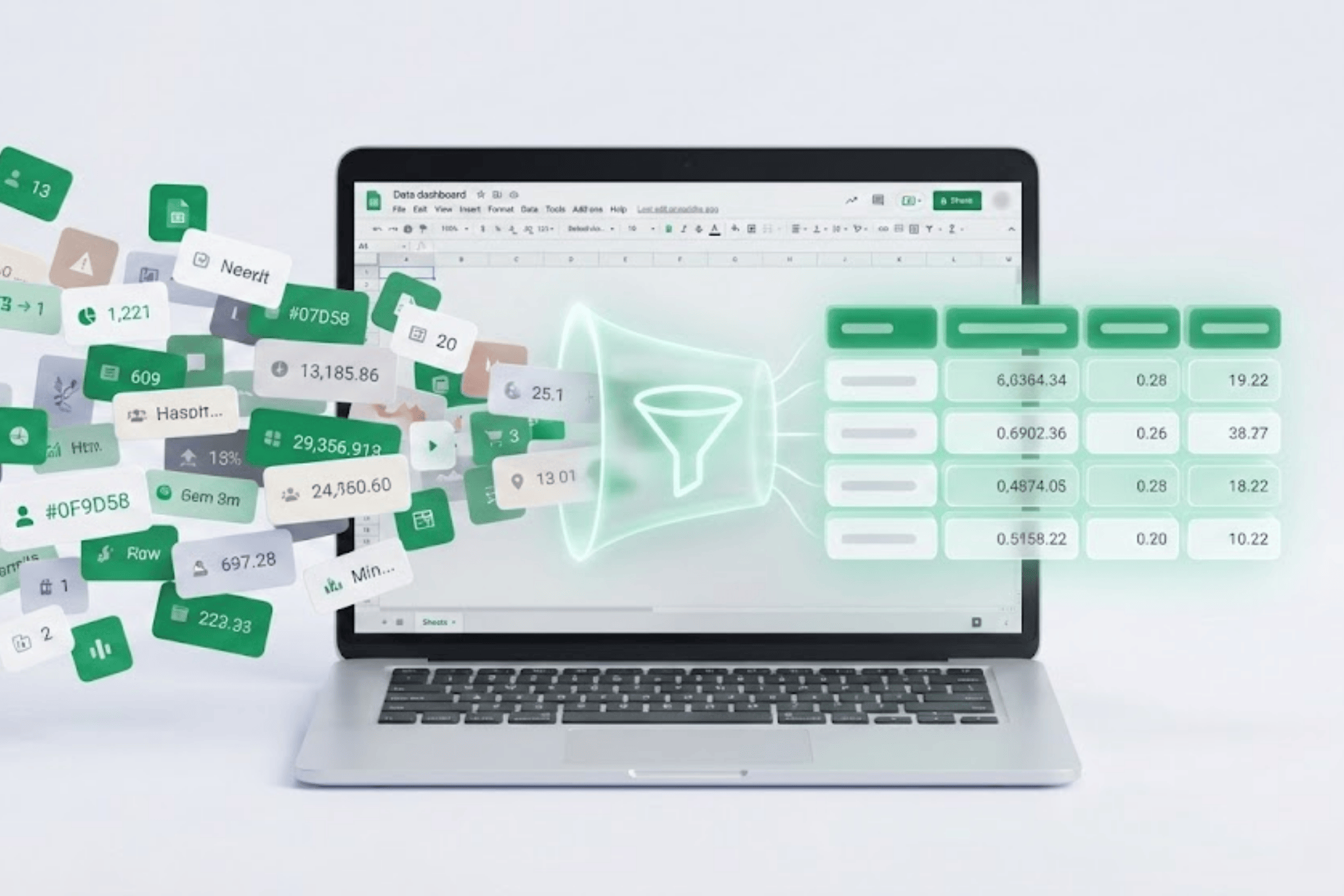 The Google Sheets FILTER function making data easier to understand at a glance.
