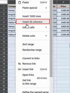 How to Insert Multiple Columns in Google Sheets (Easy Methods)