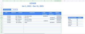 google sheets ledger template