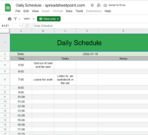 How to Make a Schedule on Google Sheets