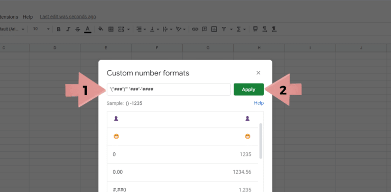 An example of the custom number formatting you could use