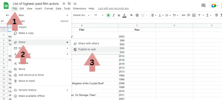 Embed a Google Sheet on a Website