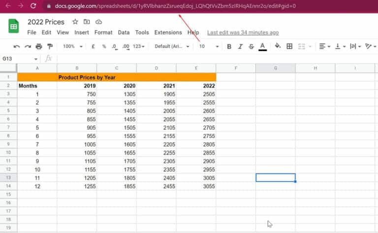 Importing a URL to Google sheets