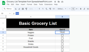 Free and Simple Google Sheets Grocery List Template for 2025