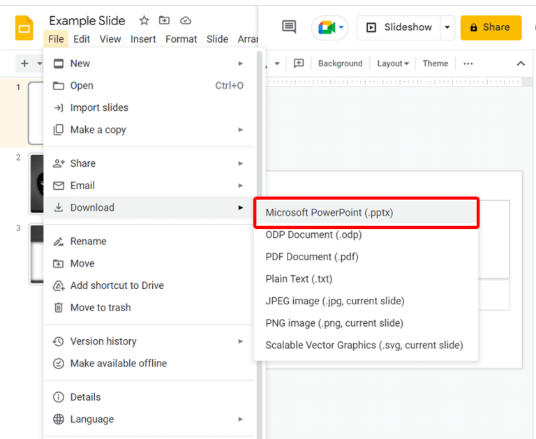 How to Convert Google Slides to Powerpoint