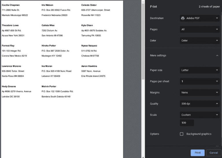 How To Print Labels From Google Sheets