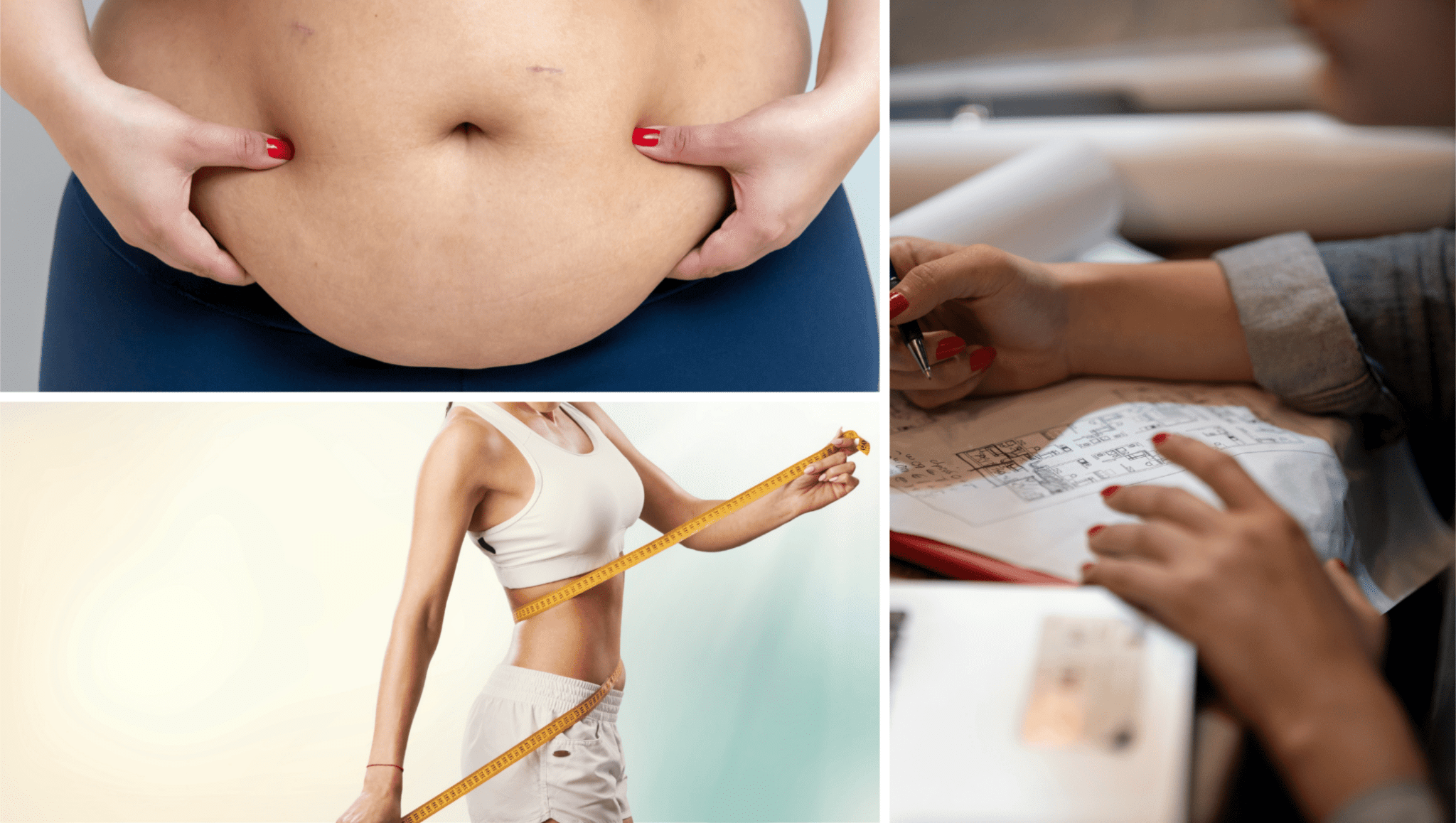A triptych of weight loss images associated with this weight loss spreadsheet template.
