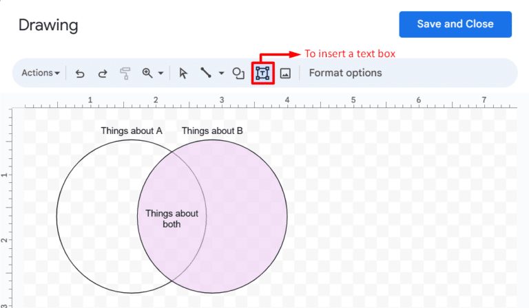 How to insert text boxes in the Google Docs drawing tool