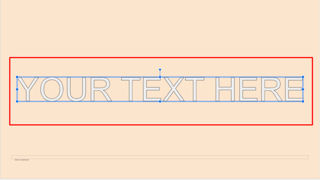 What default text looks like using Word Art