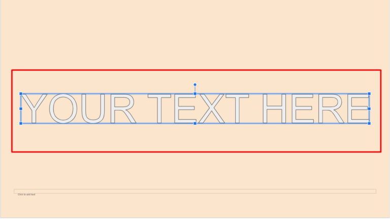 What default text looks like using Word Art