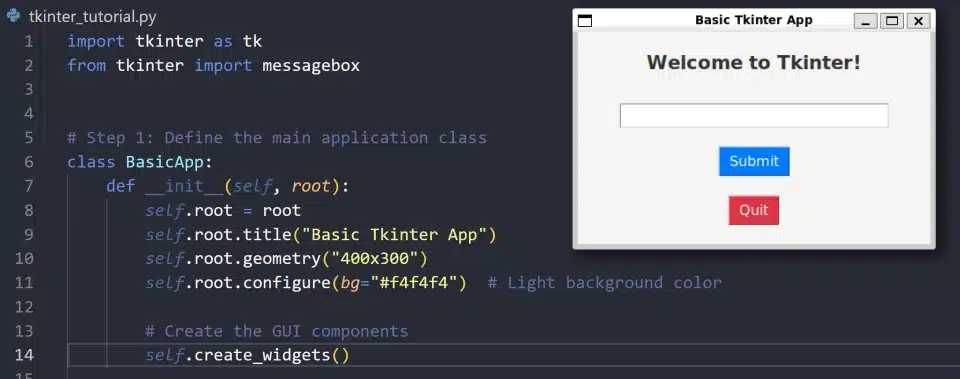 This Python project shows how to build a Tkinter app.