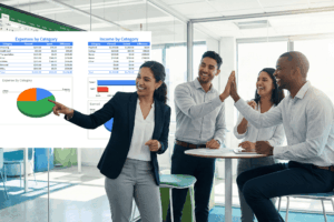 A Google Sheets expense tracker spreadsheet template.