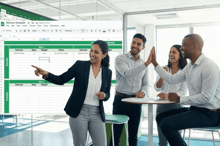 A team with a google sheets workout template.