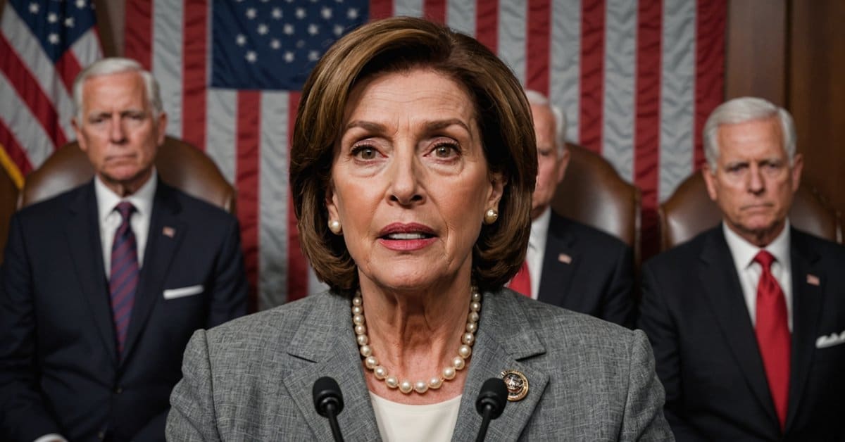 A rendering of Nancy Pelosi in the house.