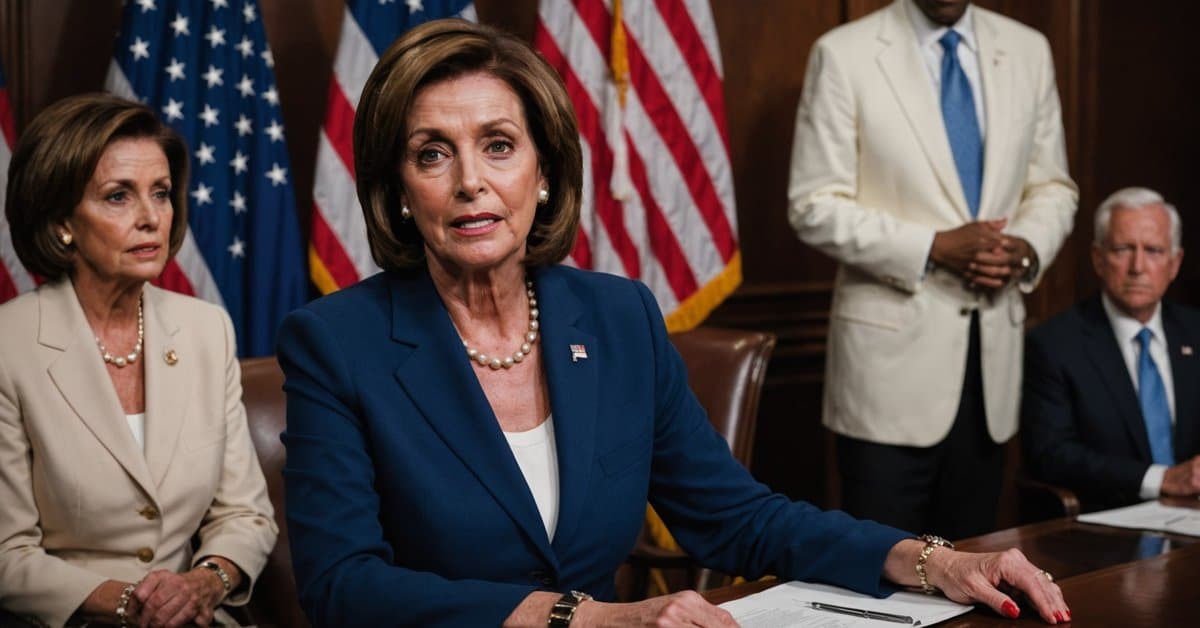 A woman who looks like a politician giving a speech in front of an American flag.
