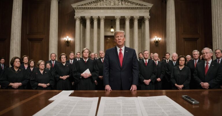 A rendering of the president at the supreme court.