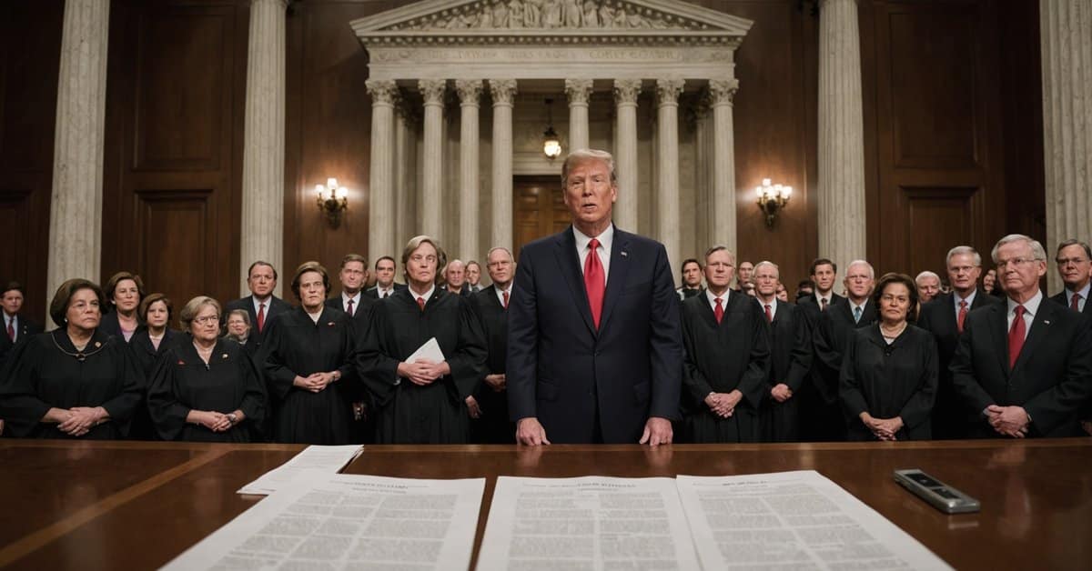 A rendering of the president at the supreme court.