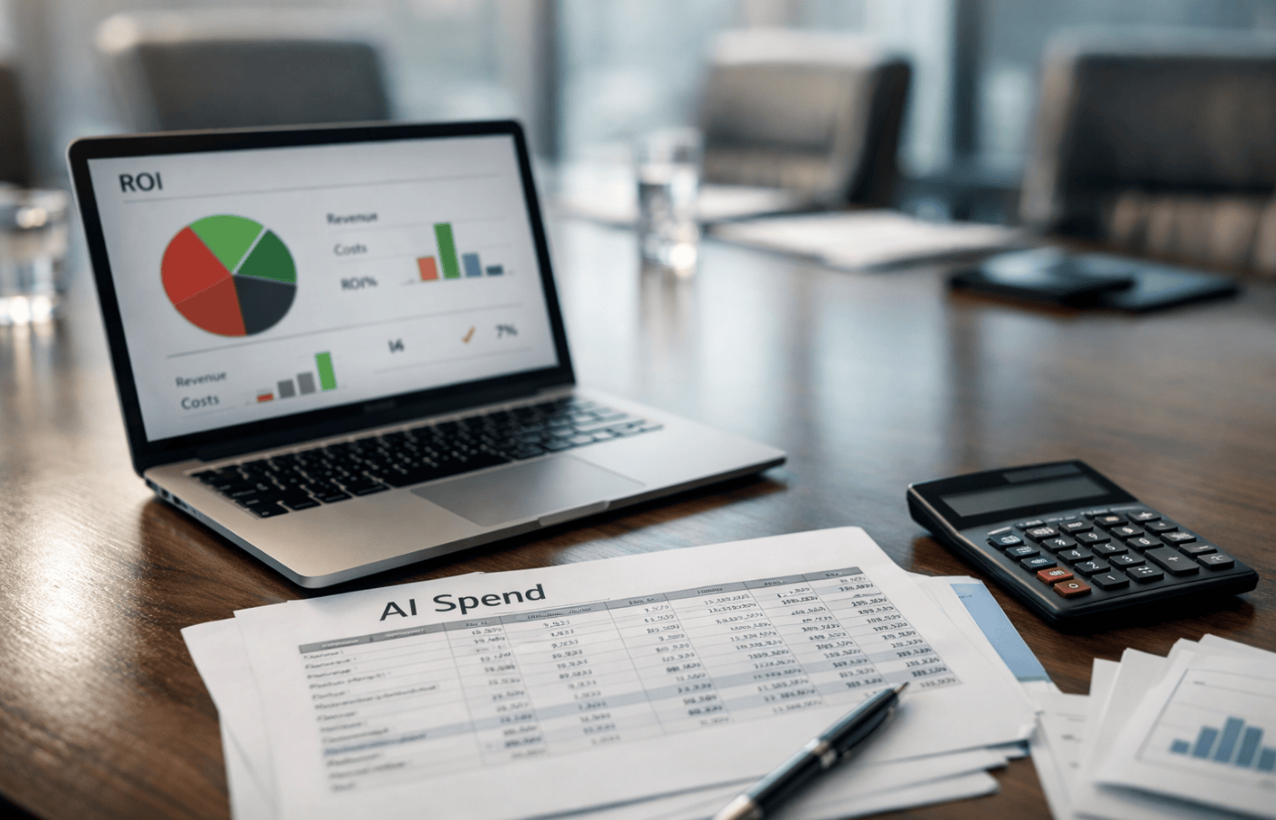 A spreadsheet showing AI returns on spending.