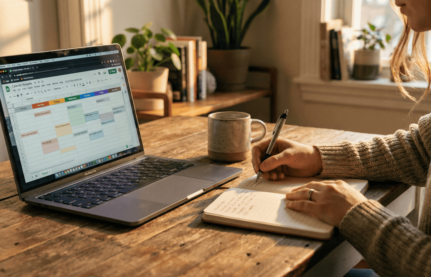 A manager taking notes at her laptop.