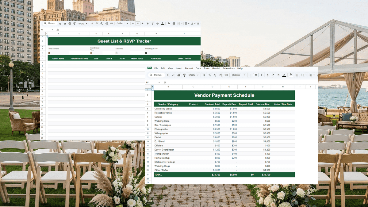 Tracking vendor payments and a wedding guest list with Google Sheets